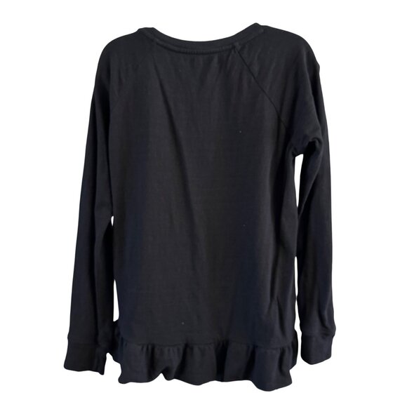 Loft Women’s Top M Ruffle Hem Long Sleeve Pullover Sweatshirt - Picture 2 of 6